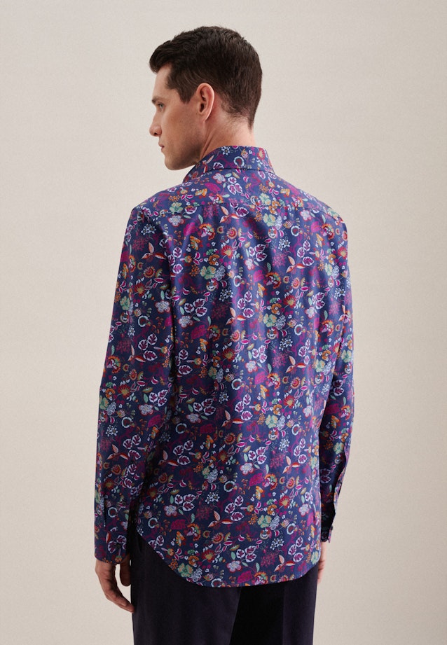 Slim Business Hemd Floral in Mittelblau |  Seidensticker Onlineshop