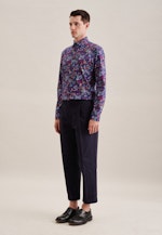 Slim Business Hemd Floral in Mittelblau |  Seidensticker Onlineshop