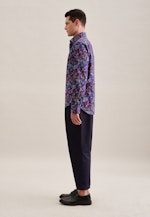 Slim Business Hemd Floral in Mittelblau |  Seidensticker Onlineshop