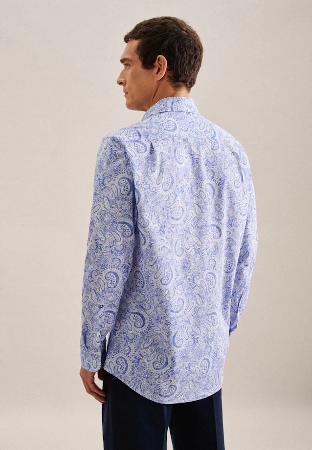 Regular Chemise d'affaires Paisley in Bleu Clair |  Seidensticker Onlineshop