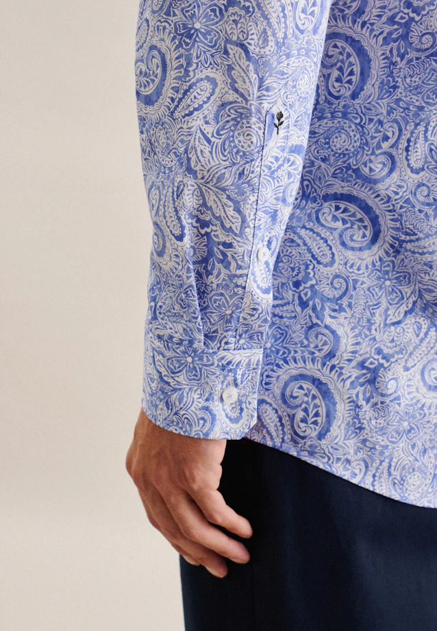 Regular Chemise d'affaires Paisley in Bleu Clair |  Seidensticker Onlineshop