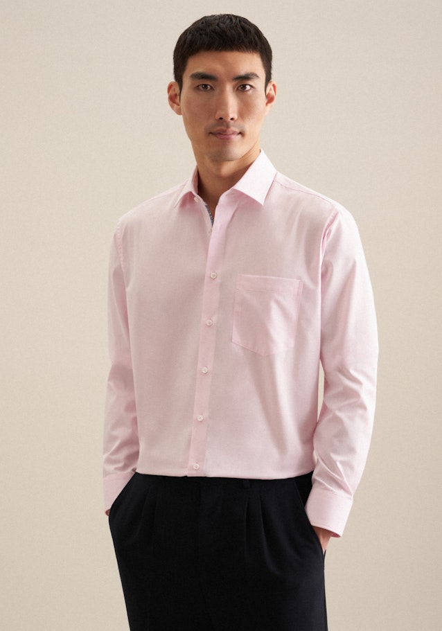 Bügelfreies Struktur Business Hemd in Comfort mit Kentkragen in Rosa/Pink | Seidensticker Onlineshop
