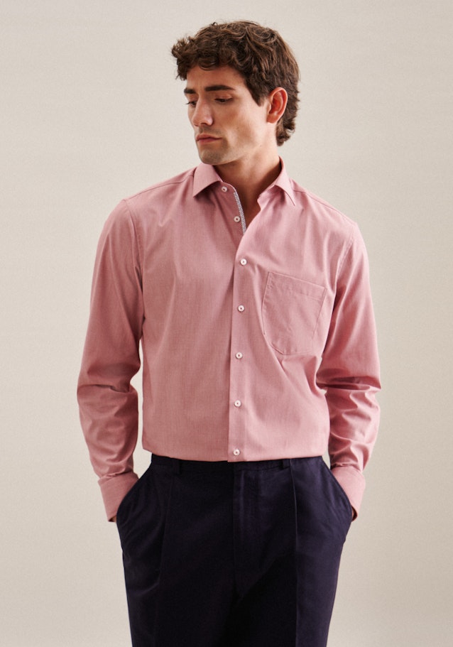 Non-iron Structure Business Shirt in Comfort with Kent-Collar in Red |  Seidensticker Onlineshop