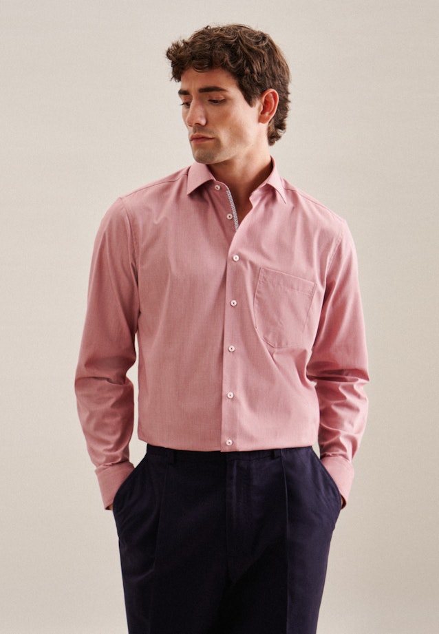 Chemise Business Comfort Structuré Col Kent in Rouge |  Seidensticker Onlineshop