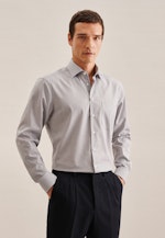 Non-iron Structure Business Shirt in Comfort with Kent-Collar in Grey |  Seidensticker Onlineshop