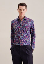 Shaped Business Hemd Floral in Mittelblau |  Seidensticker Onlineshop