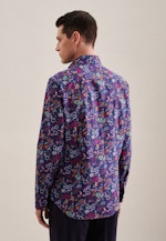 Shaped Business Hemd Floral in Mittelblau |  Seidensticker Onlineshop