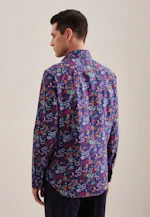 Shaped Business Hemd Floral in Mittelblau |  Seidensticker Onlineshop