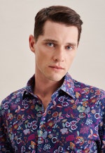 Shaped Business Hemd Floral in Mittelblau |  Seidensticker Onlineshop