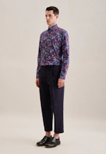 Shaped Business Hemd Floral in Mittelblau |  Seidensticker Onlineshop