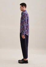 Shaped Business Hemd Floral in Mittelblau |  Seidensticker Onlineshop