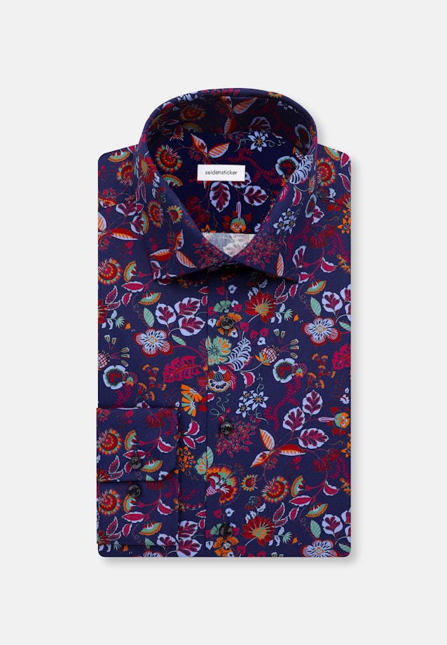 Shaped Business Hemd Floral in Mittelblau |  Seidensticker Onlineshop