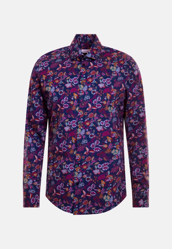 Shaped Business Hemd Floral in Mittelblau |  Seidensticker Onlineshop