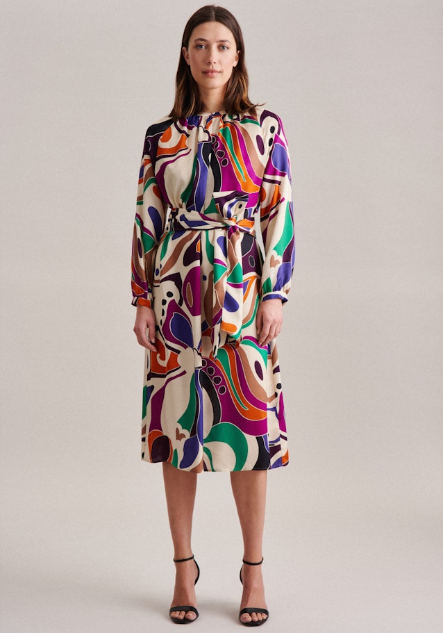 Satin Midi Kleid in Ecru |  Seidensticker Onlineshop