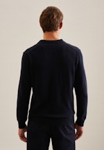 Kragen Pullover Regular in Dunkelblau |  Seidensticker Onlineshop