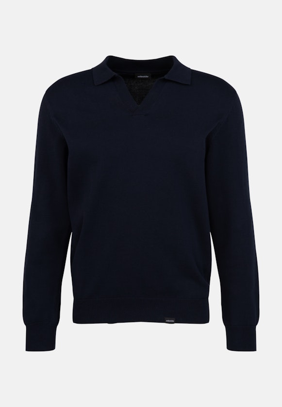 Collar Pullover in Dark Blue |  Seidensticker Onlineshop