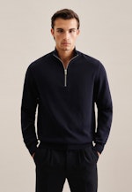 Pullover Col Montant in Bleu Foncé |  Seidensticker Onlineshop