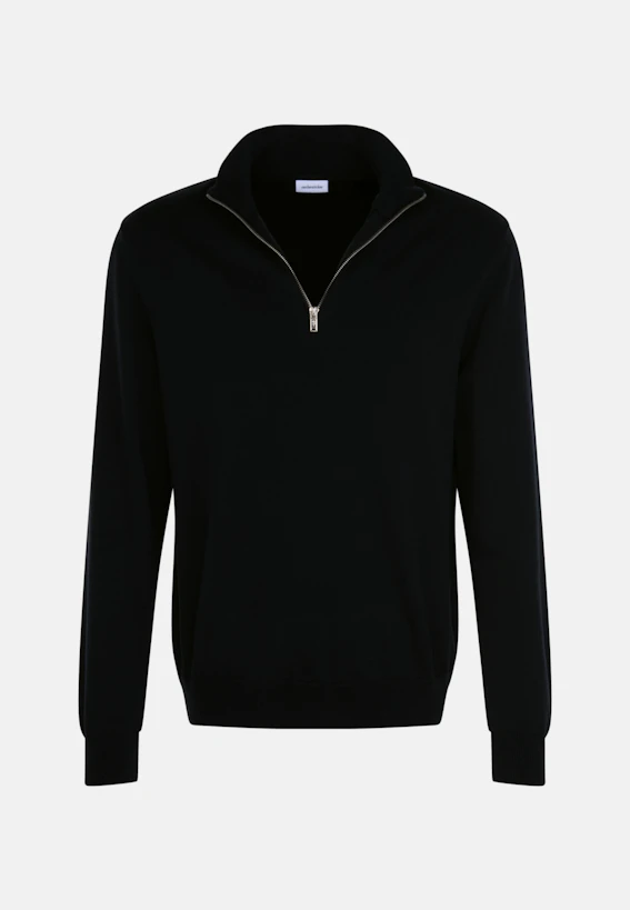 Herren Stehkragen Pullover Regular dunkelblau | Seidensticker 