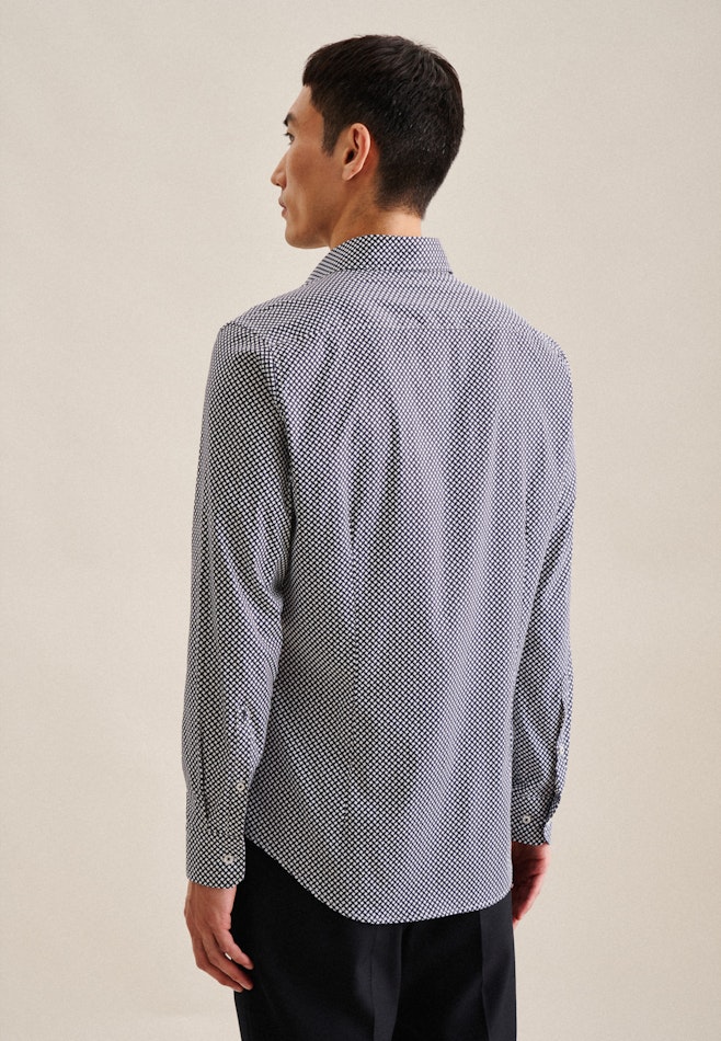 Chemise performance Slim Twill (sergé) Col Kent dans Bleu Foncé | Boutique en ligne Seidensticker