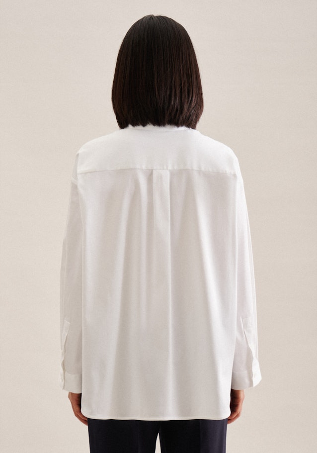 Long sleeve Satin Shirt Blouse in White |  Seidensticker Onlineshop