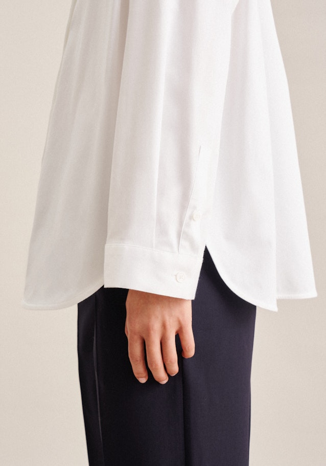 Long sleeve Satin Shirt Blouse in White |  Seidensticker Onlineshop