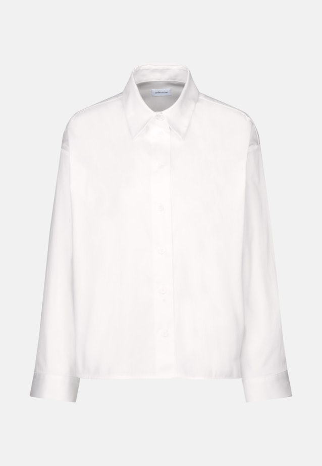 lange Arm Satin Shirtblouse in Wit |  Seidensticker Onlineshop
