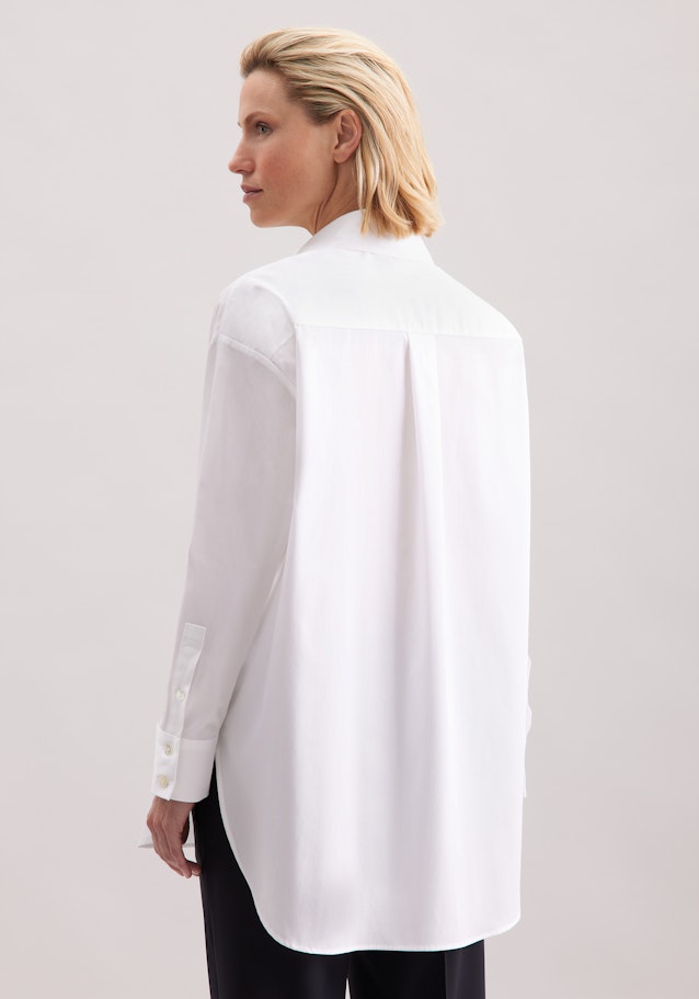 Oversized Hemdbluse aus Baumwoll Twill in Weiß | Seidensticker Onlineshop