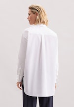 Oversized Hemdbluse aus Baumwoll Twill in Weiß |  Seidensticker Onlineshop