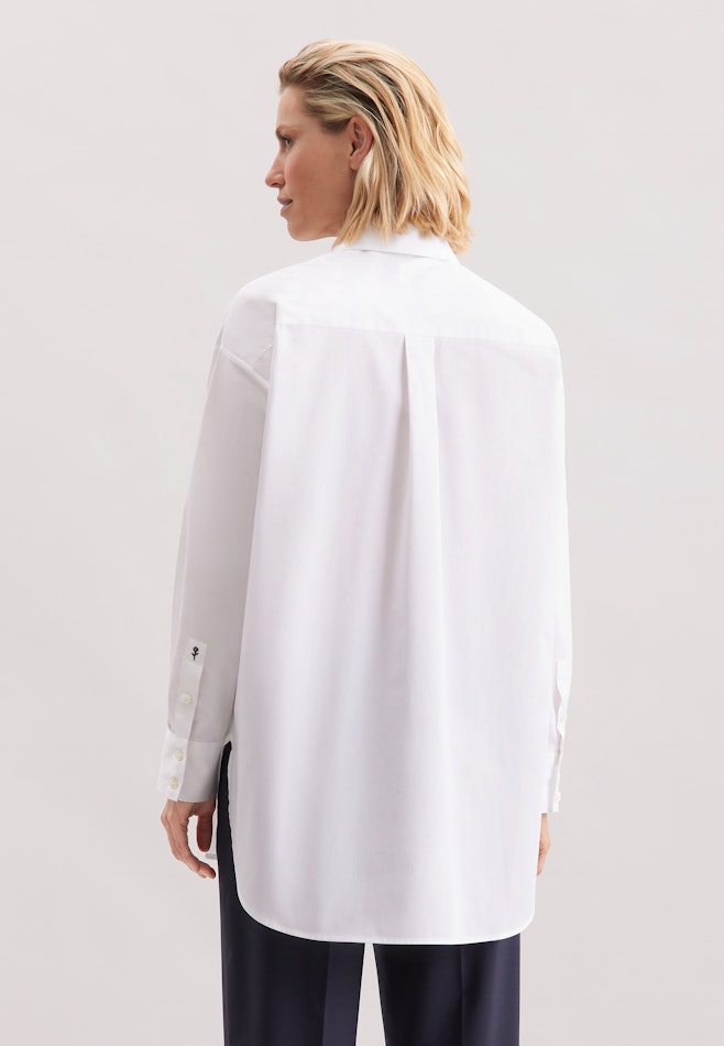 Oversized Hemdbluse aus Baumwoll Twill in Weiß | Seidensticker Onlineshop