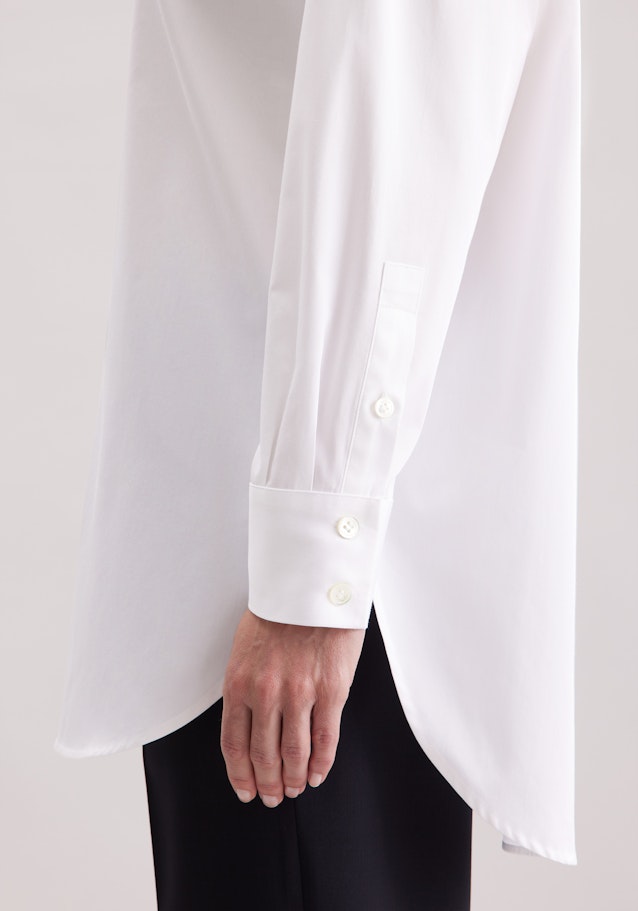 Oversized Hemdbluse aus Baumwoll Twill in Weiß | Seidensticker Onlineshop