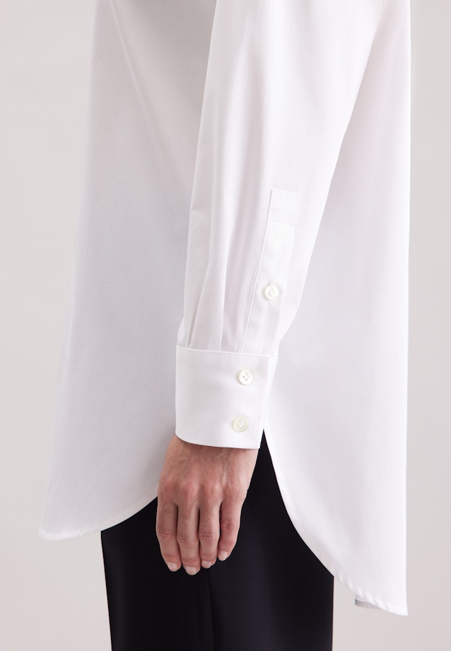 Oversized Hemdbluse aus Baumwoll Twill in Weiß |  Seidensticker Onlineshop