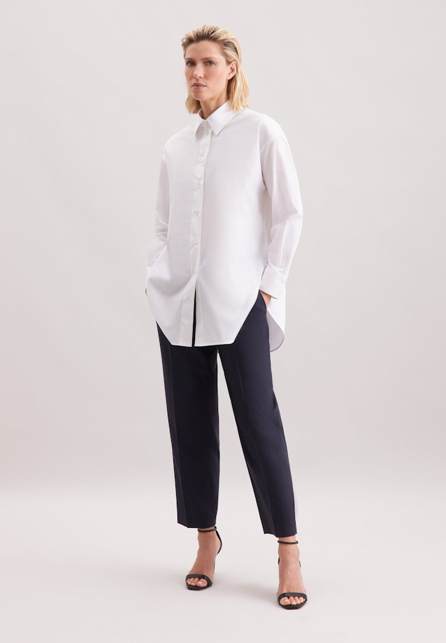 Oversized Hemdbluse aus Baumwoll Twill in Weiß |  Seidensticker Onlineshop
