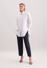 Oversized Hemdbluse aus Baumwoll Twill in Weiß |  Seidensticker Onlineshop