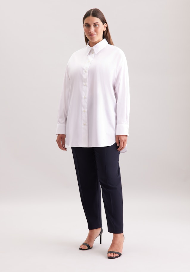 Oversized Hemdbluse aus Baumwoll Twill in Weiß | Seidensticker Onlineshop