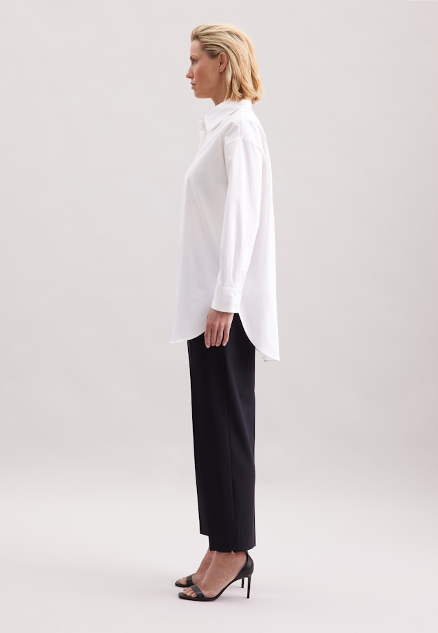 Oversized Hemdbluse aus Baumwoll Twill in Weiß |  Seidensticker Onlineshop