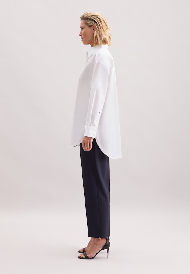 Oversized Hemdbluse aus Baumwoll Twill in Weiß |  Seidensticker Onlineshop