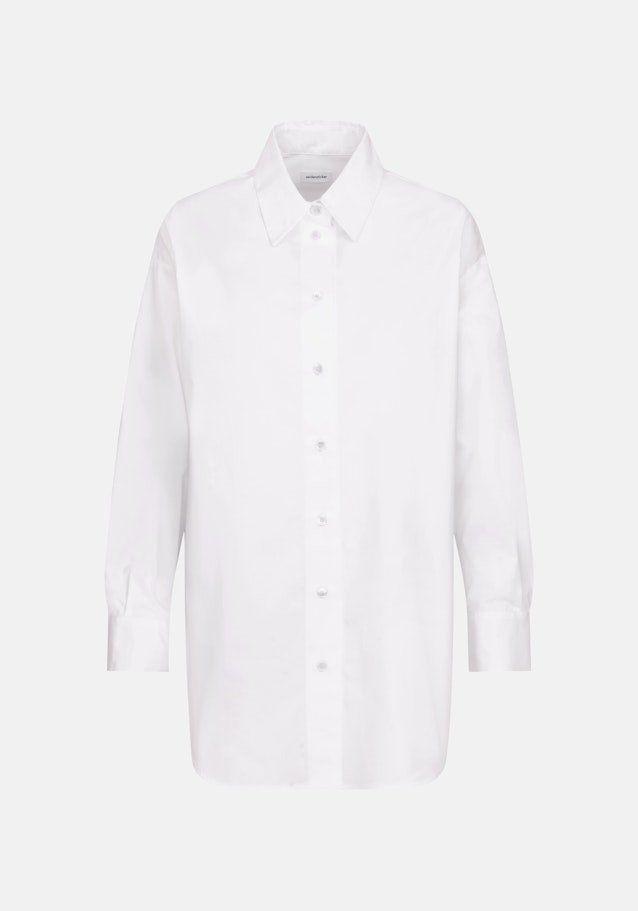 Oversized Hemdbluse aus Baumwoll Twill in Blanc | Seidensticker Onlineshop