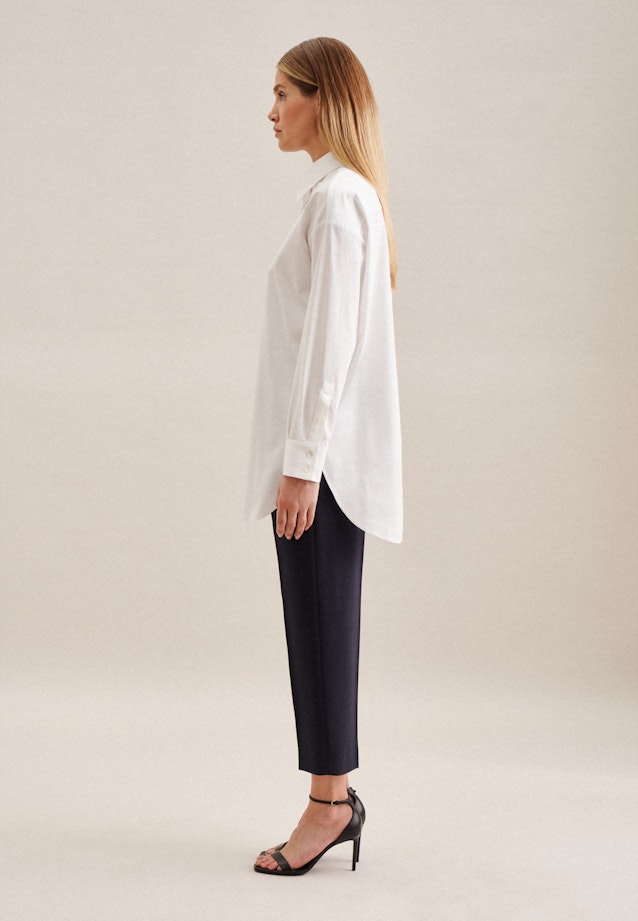 Long sleeve Twill Long Blouse in White |  Seidensticker Onlineshop