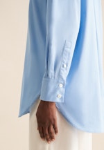 Oversized Hemdbluse aus Baumwoll Twill in Mittelblau |  Seidensticker Onlineshop