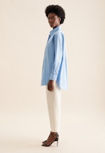 Oversized Hemdbluse aus Baumwoll Twill in Mittelblau |  Seidensticker Onlineshop