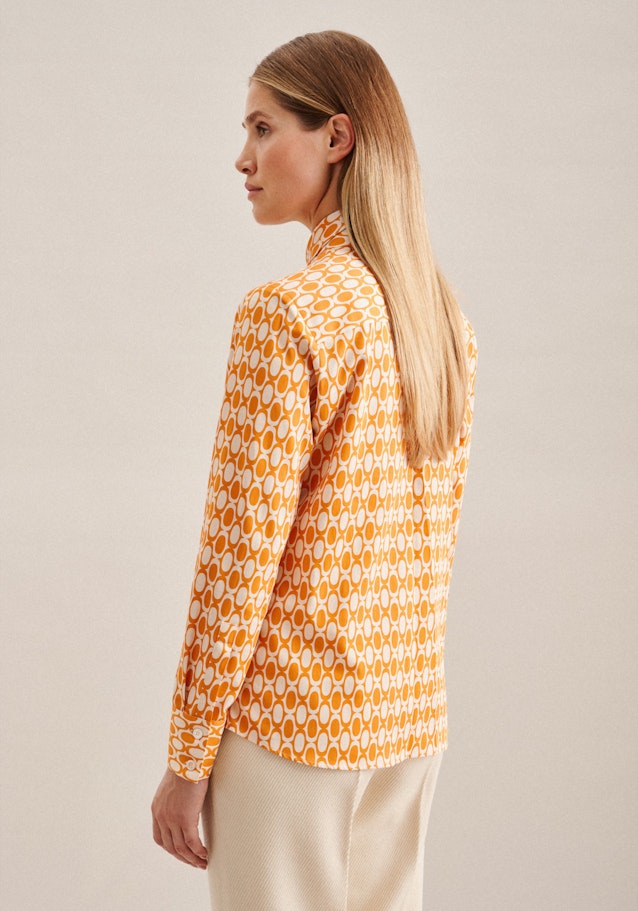 lange Arm Satin Shirtblouse in Oranje | Seidensticker Onlineshop