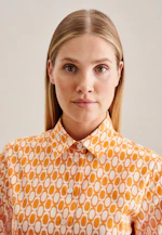 Hemdbluse Geometrische Muster in Orange |  Seidensticker Onlineshop