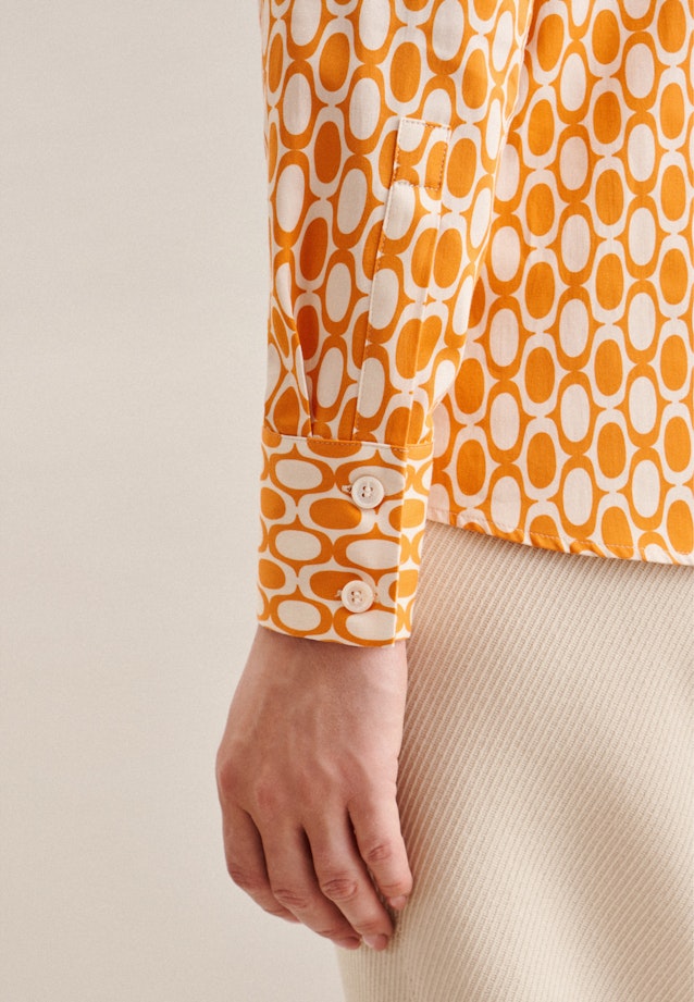 lange Arm Satin Shirtblouse in Oranje |  Seidensticker Onlineshop
