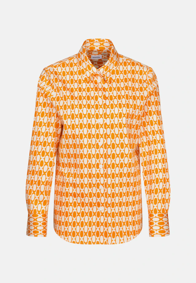 Hemdbluse Geometrische Muster in Orange |  Seidensticker Onlineshop