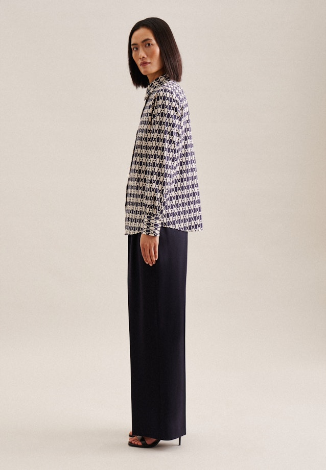 Shirt Blouse Geometric pattern in Dark Blue |  Seidensticker Onlineshop