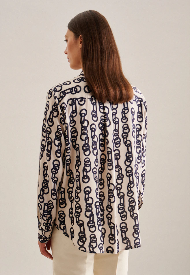 Regular Hemdbluse Kettenprint in Ecru | Seidensticker Onlineshop