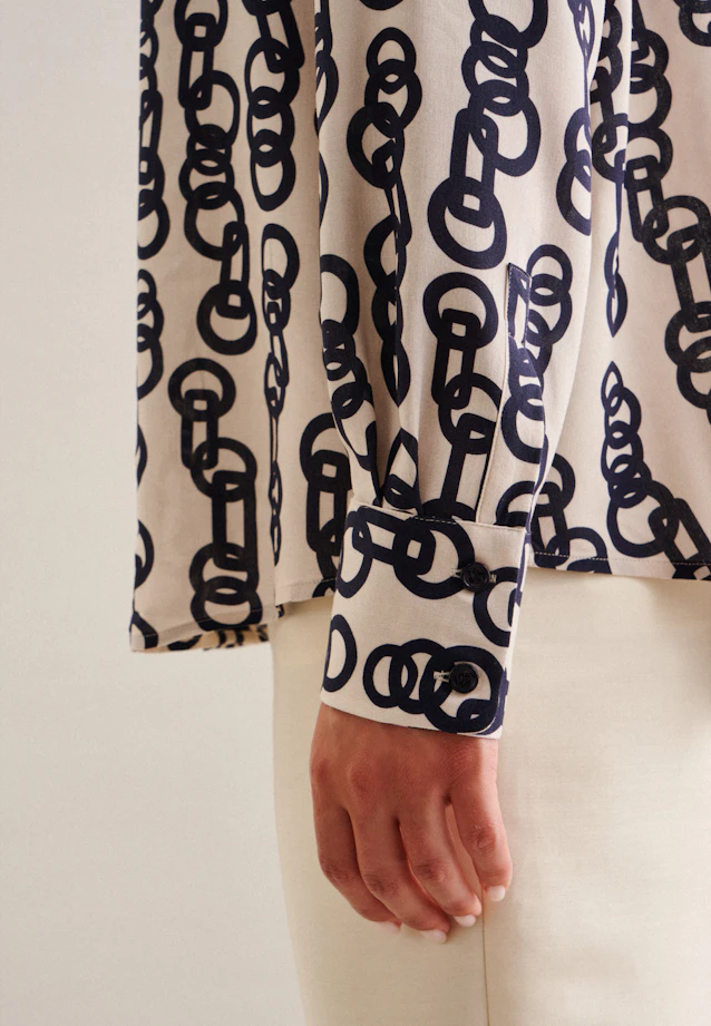 Chemisier chemise Imprimé Chaîne in Ecru |  Seidensticker Onlineshop