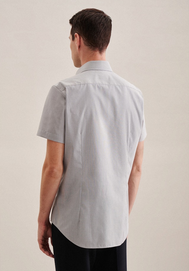 Non-iron Structure Short sleeve Business Shirt in Shaped with Kent-Collar in Grey |  Seidensticker Onlineshop