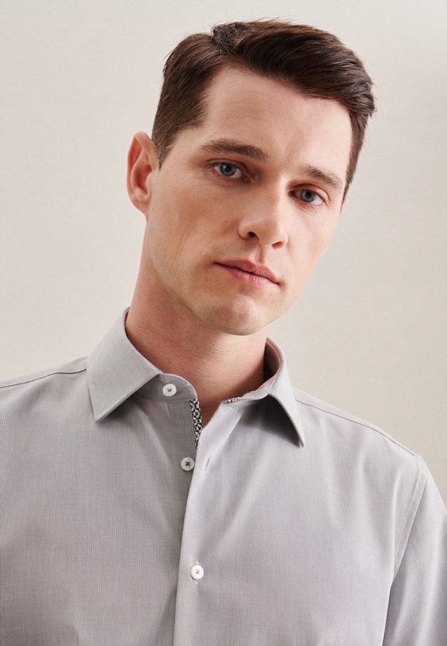 Shaped Business Hemd Uni in Grau |  Seidensticker Onlineshop