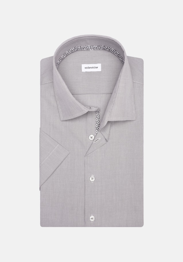 Non-iron Structure Short sleeve Business Shirt in Shaped with Kent-Collar in Grey |  Seidensticker Onlineshop